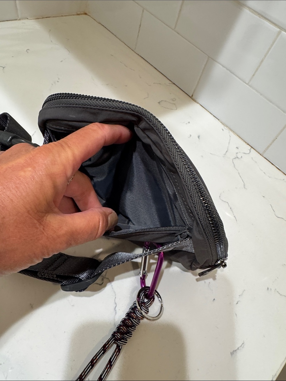 Unbranded Women's Dark Gray Crossbody Pouch belt bag Fanny pack NEW - Picture 5 of 11